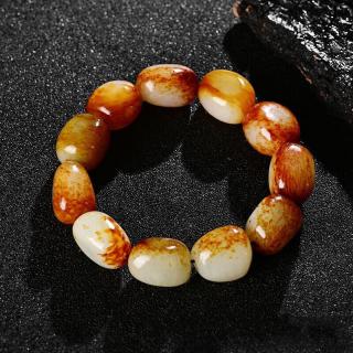 玉真小店新疆和田玉带皮原石籽料diy 编制手链籽料黑皮红皮原石散珠子