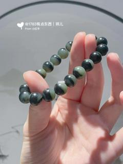 和田玉 籽料青花手串 花色稀有🔥 卡10mm