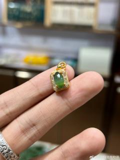 925银镶碧玉吊坠