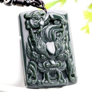 念玉新疆和田玉貔貅牌子挂件玉佩天然黑青玉吊坠男款瑞兽皮丘项链